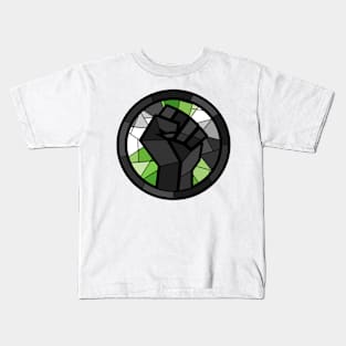 BLM Stained Glass Fist (Aro) Kids T-Shirt